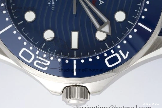 0417 Fashionable Seamaster Diver 300M ZF 1:1 Best Edition Blue Ceramic Blue Dial on Blue Rubber Strap A 7822
